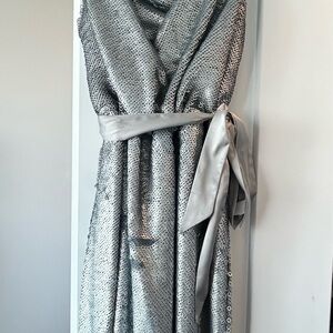 Ark & Co Silver Metal Sequin sleeveless Dress size L